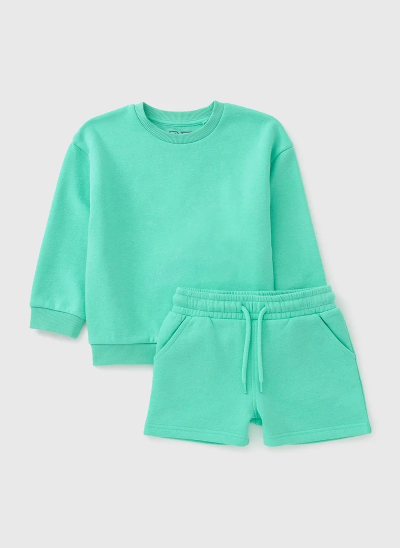 Matalan Boys Green Sweatshirt & Shorts Set