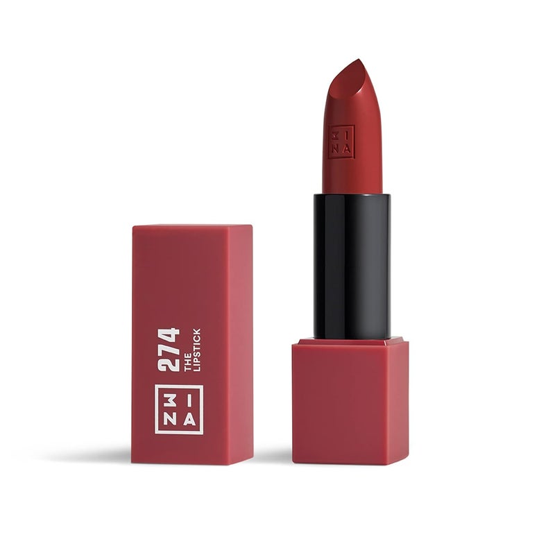 3INA The Lipstick 274 - Outstanding Shade Selection - Matte And Shiny Finishes - Highly Pigmented And Comfortable - Vegan And Cruelty Free Formula - Moisturizes The Lips - Perfect Ruby Red - 0.16 Oz