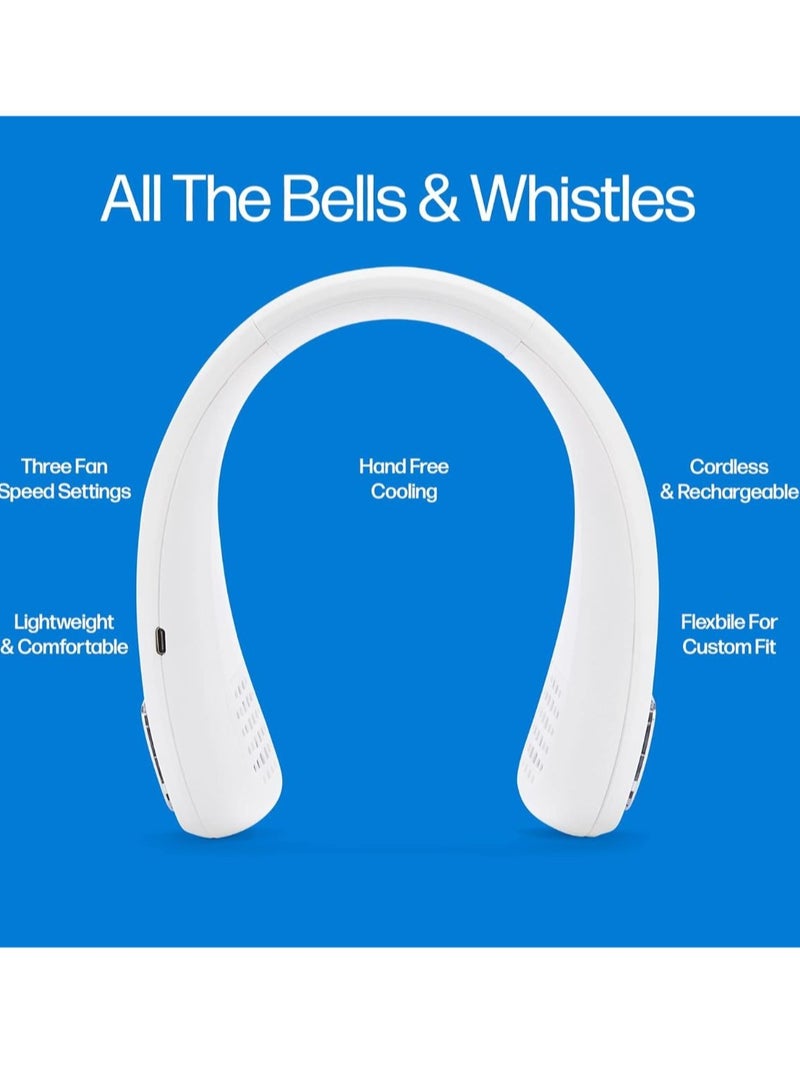 Portable Mini Neck Fan Cooling Airflow, Recharging Ultra Quiet with 3 Speed Mini Fan, Travel Outdoor Sports Office With Cooling Ceiling Fan, Unisex - Image 4