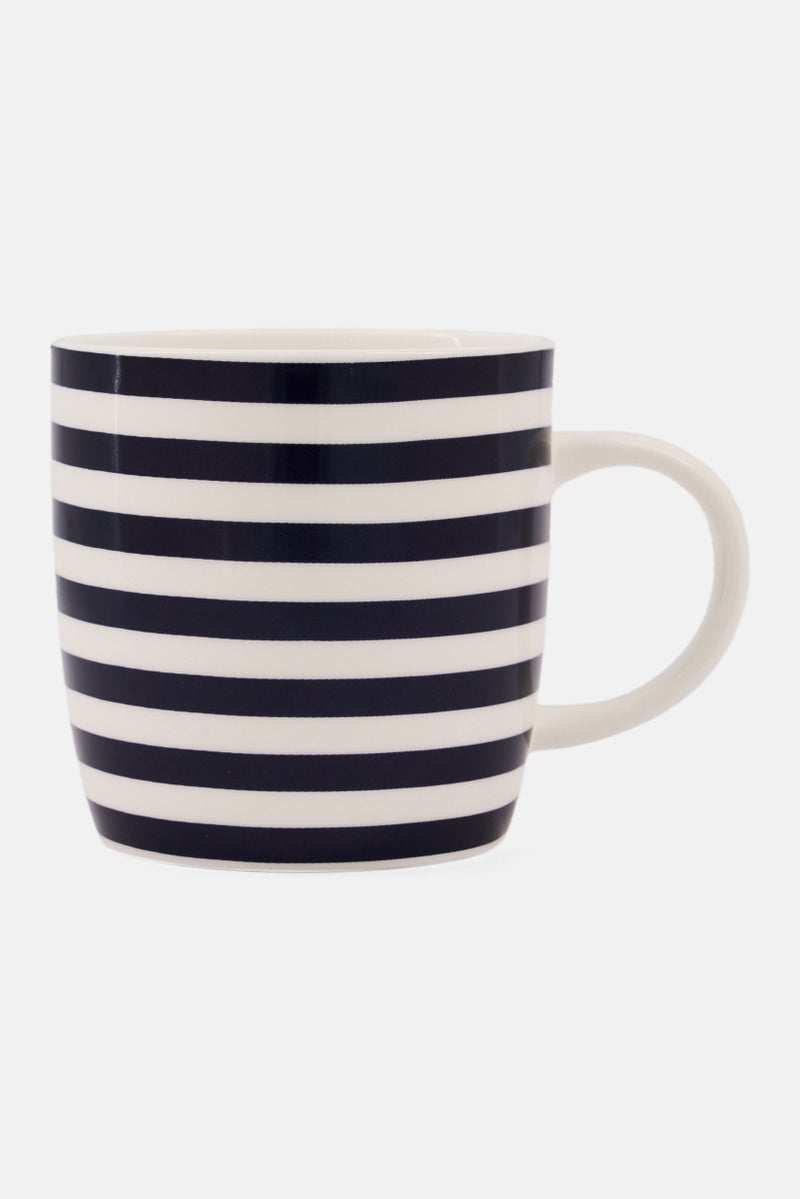 KitchenCraft Barrel Shaped Nautical Stripe Mug 425ml, Multicolor  - Image 1