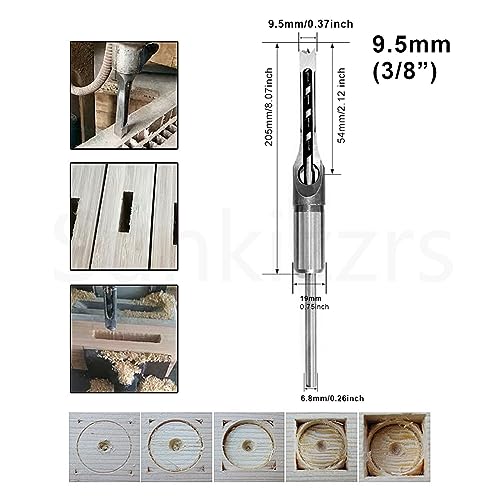 Sunkizzrs® High Speed Steel Square Hole Saw Mortising Chisel (Pack of 1) Woodworking Tool Woodworking Square Drill Bits Auger Drill Bit-Silver (9.5mm 3/8″) - Image 2