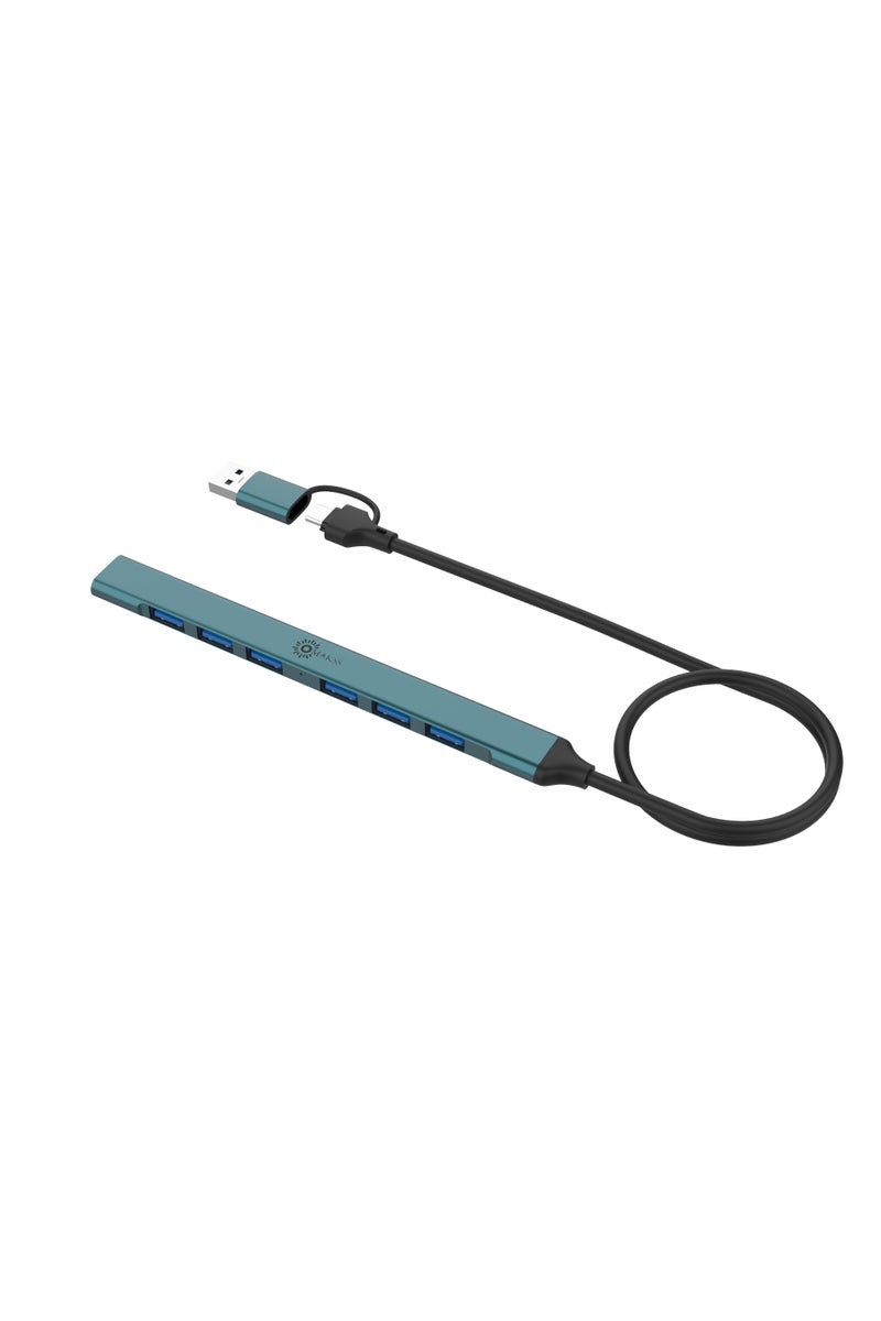 OMAKSS USB Hub 3.0 with 7 Ports, Aluminium USB C to USB 3.0 Hub for MacBook, Mac Pro/Mini, iMac, Ps4, PS5, Surface Pro,Flash Drive, Samsung (Expand USB Ports) - Image 4