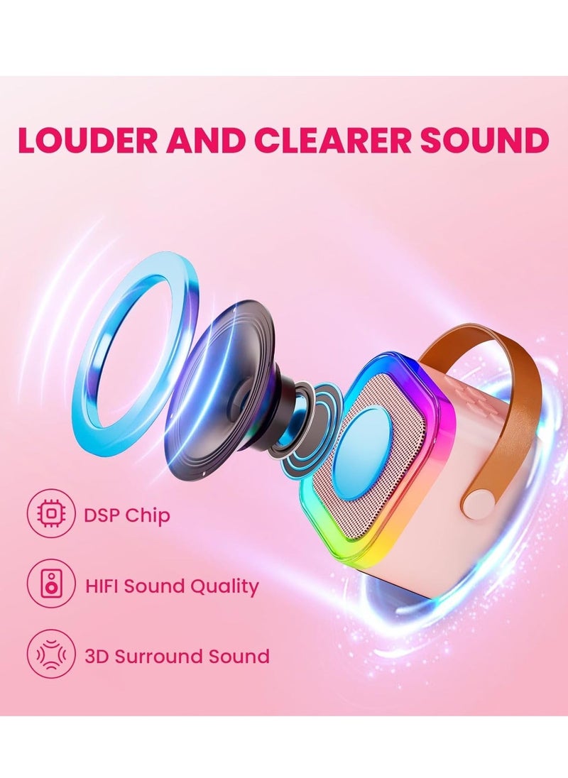 Mini Karaoke Machine with Bluetooth Speaker and Dual Wireless Microphones for Kids & Adults - Image 3
