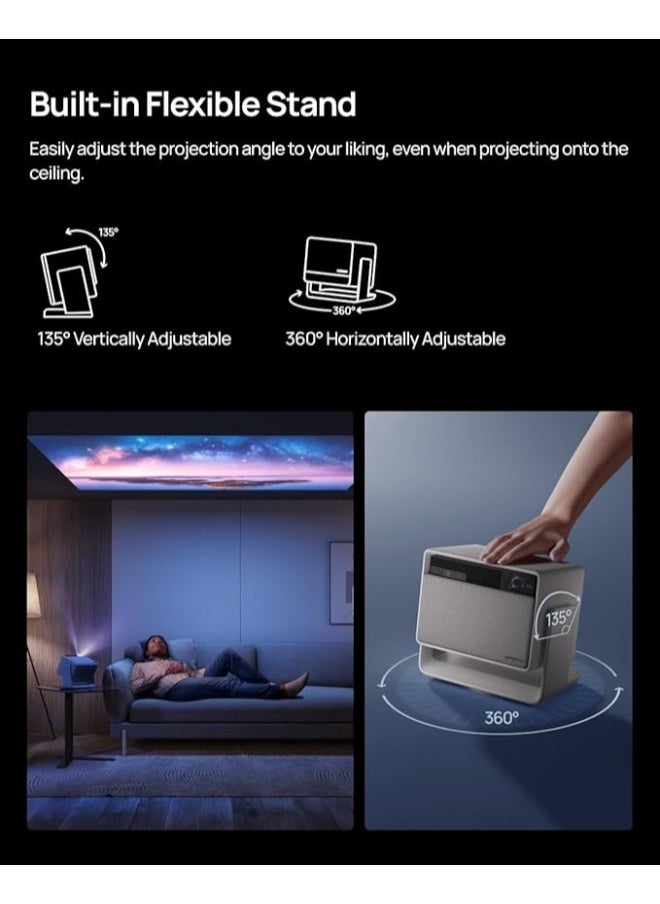 XGIMI HORIZON S Pro | 4K Long Throw Projector w/ Dolby Vision, IMAX Enhanced, Dual Light 2.0, 3720 1800 ISO Lumens, Up to 200" Screen Size, 2x 12W Harman/Kardon Speakers, Smart Screen Adaptation - Beige  - Image 2