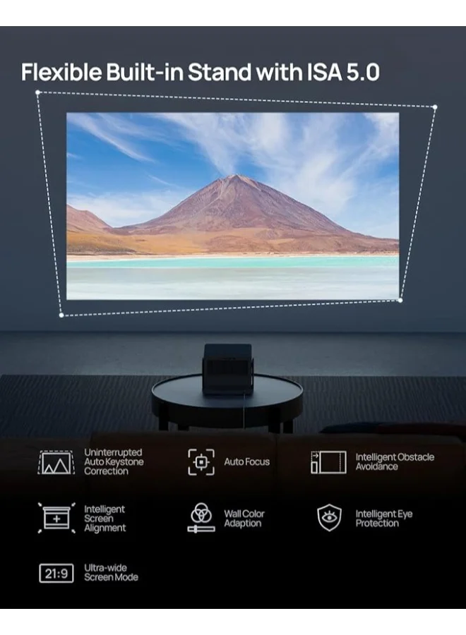 XGIMI HORIZON S Pro | 4K Long Throw Projector w/ Dolby Vision, IMAX Enhanced, Dual Light 2.0, 3720 1800 ISO Lumens, Up to 200" Screen Size, 2x 12W Harman/Kardon Speakers, Smart Screen Adaptation - Beige