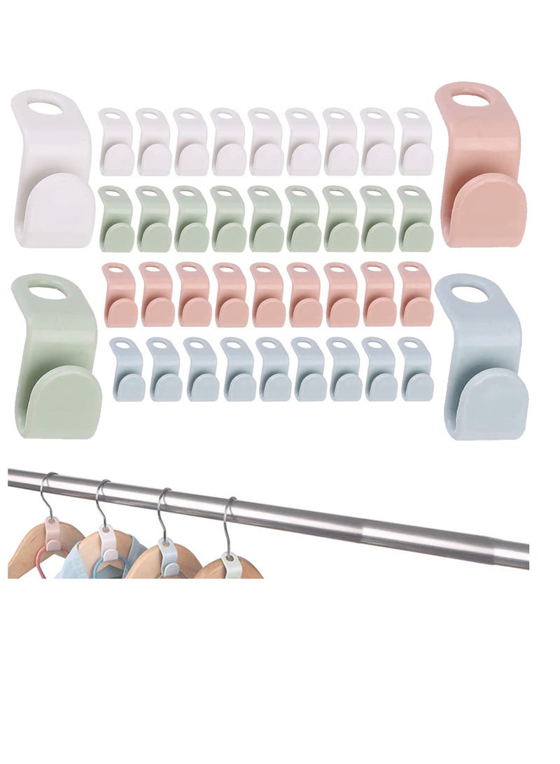 40 Pcs Wardrobe Hooks, Multi-Layer Space Saving Clothes Hanger, Wardrobe Wizard Connection Hooks for Wardrobe Closet - Image 1