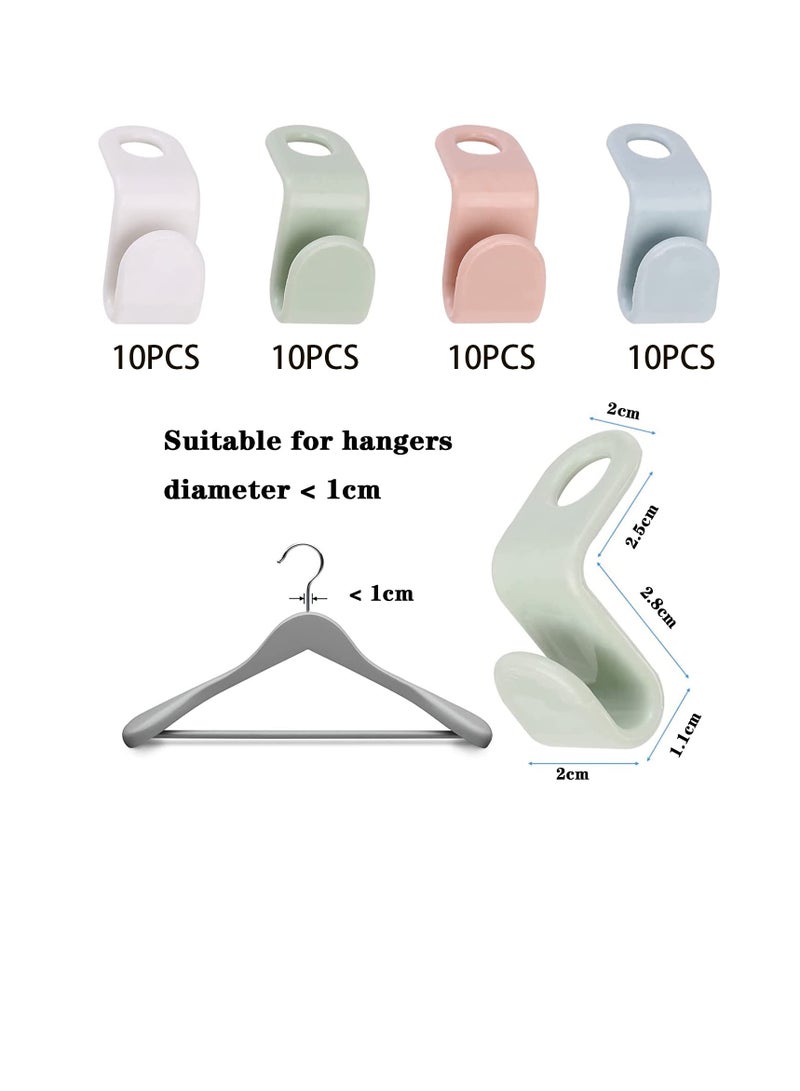 40 Pcs Wardrobe Hooks, Multi-Layer Space Saving Clothes Hanger, Wardrobe Wizard Connection Hooks for Wardrobe Closet - Image 2