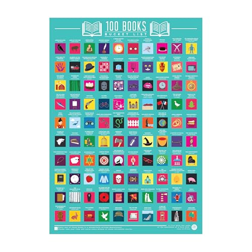 Gift Republic 100 Books Scratch Off Poster Reading Bucket List Poster Wall Art Book Lovers Gift Classic Reads and Iconic Books Gift for Readers - Image 4
