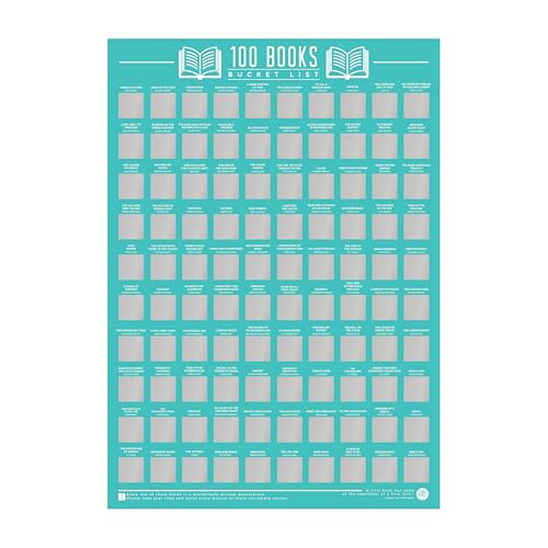 Gift Republic 100 Books Scratch Off Poster Reading Bucket List Poster Wall Art Book Lovers Gift Classic Reads and Iconic Books Gift for Readers - Image 1
