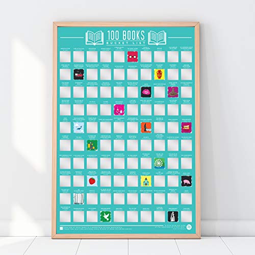 Gift Republic 100 Books Scratch Off Poster Reading Bucket List Poster Wall Art Book Lovers Gift Classic Reads and Iconic Books Gift for Readers - Image 2