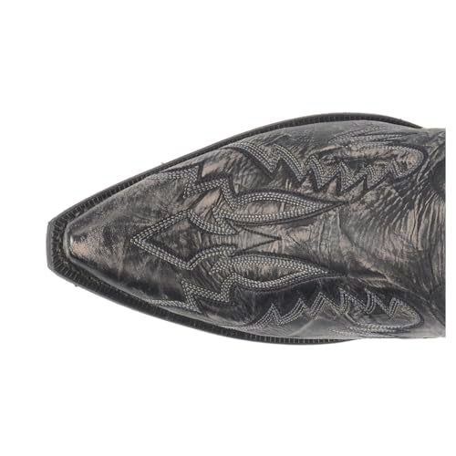 Laredo Mens Garrett Distressed Embroidered Snip Toe Pull On Casual Boots Mid Calf - Black - Size 8 2E - Image 4
