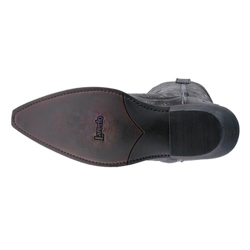 Laredo Mens Garrett Distressed Embroidered Snip Toe Pull On Casual Boots Mid Calf - Black - Size 8 2E - Image 5