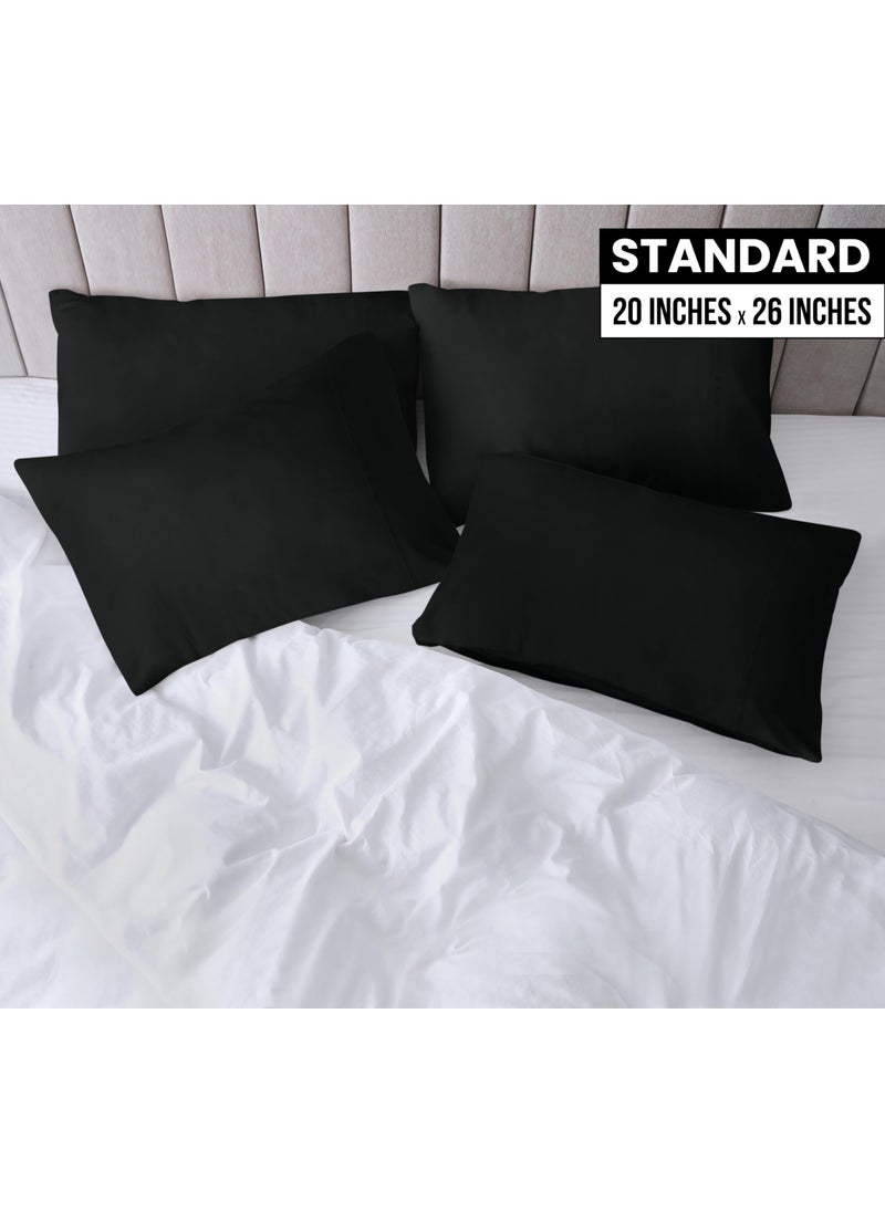 Utopia Bedding Utopia Bedding Standard Pillow Cases - 4 Pack - Envelope Closure - Soft Brushed Microfiber Fabric - Shrinkage and Fade Resistant Pillow Covers Standard Size 20 X 26 Inches (Standard  Black)  - Image 2
