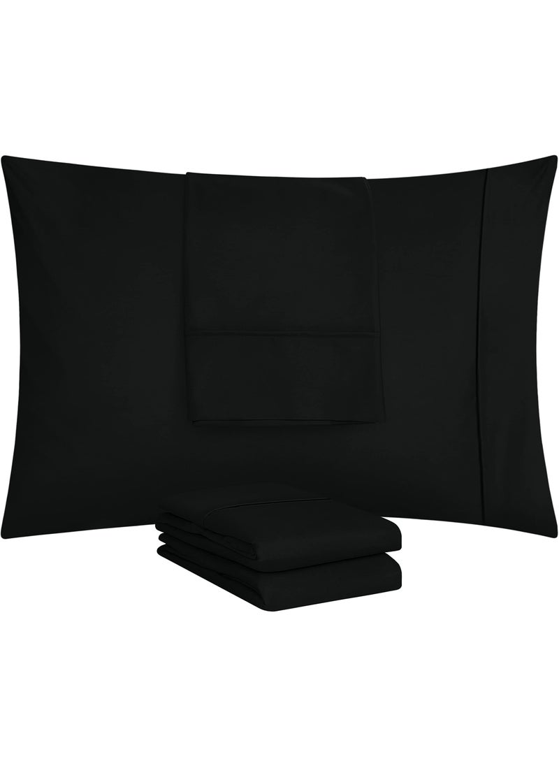 Utopia Bedding Utopia Bedding Standard Pillow Cases - 4 Pack - Envelope Closure - Soft Brushed Microfiber Fabric - Shrinkage and Fade Resistant Pillow Covers Standard Size 20 X 26 Inches (Standard  Black)  - Image 4