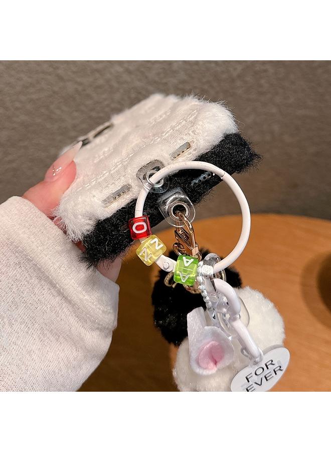 اس-توب جراب لهاتف iPhone 15 مصنوع من مادة البولي يوريثان الناعمة والهجينة مع سلسلة مفاتيح على شكل دمية - Image 5