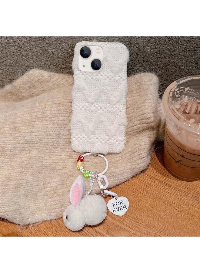 اس-توب جراب لهاتف iPhone 15 مصنوع من مادة البولي يوريثان الناعمة والهجينة مع سلسلة مفاتيح على شكل دمية - Image 1