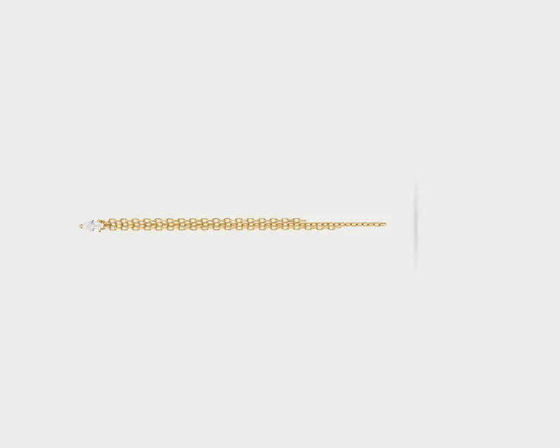 Rue Des Mill Multi line drop fringes single earring - Yellow gold