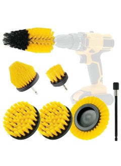 STHIRA STHIRA 7Pcs Drill Brush Attachment Set Power Scrubber with Extension Rod Drill Machine Attachment Tools Durable Nylon Bristles for AllPurpose Cleaning Drill Brushes for Cleaning Fits Most Drills 