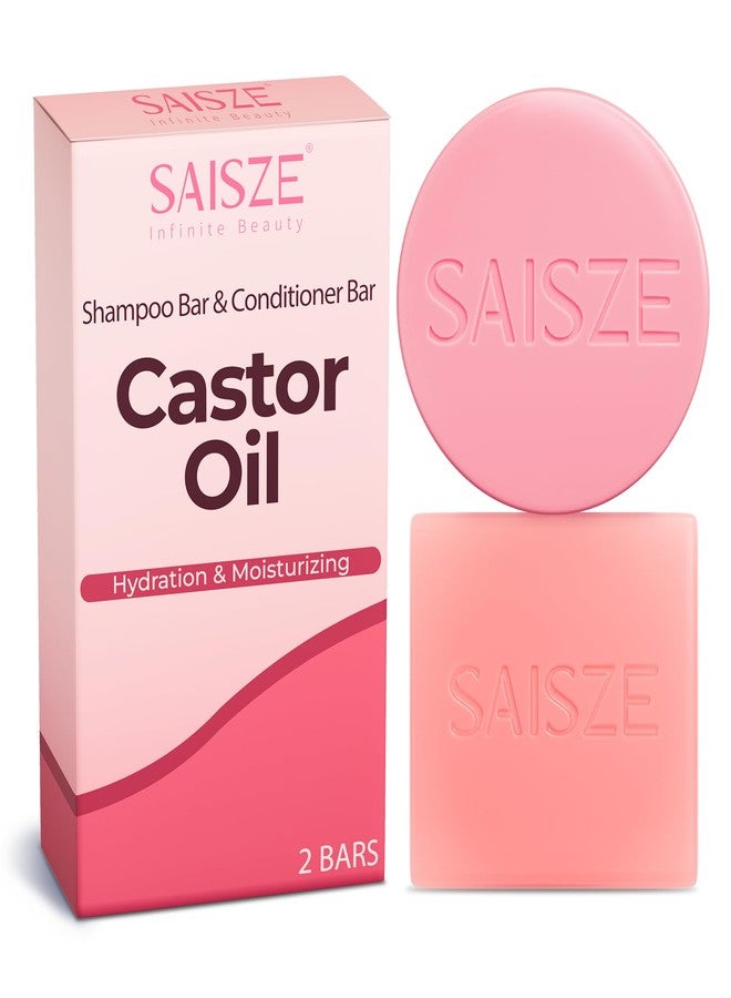 SAISZE Castor Oil Shampoo and Conditioner Bar, Hydrating and Moisturizing Hair, Natural Solid Shampoo for Hair Growth and Scalp Nourishment - Image 1