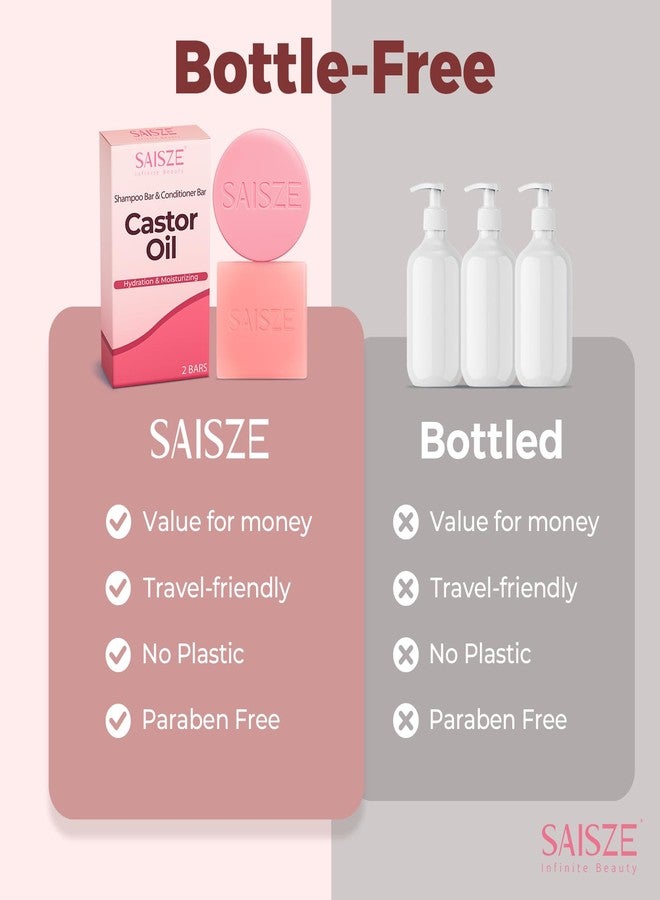 SAISZE Castor Oil Shampoo and Conditioner Bar, Hydrating and Moisturizing Hair, Natural Solid Shampoo for Hair Growth and Scalp Nourishment - Image 4