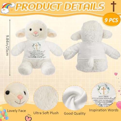Motionchic 9 Pcs 10 Inch Jesus Plush Doll Baptism Gift Praying Stuffed Animal with Clothing Soft Lamb Stuffed Animal Christian Baby Christening Dedication Religious Church Gifts for Girl Boy - Image 5
