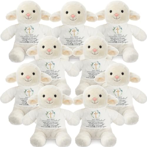 Motionchic 9 Pcs 10 Inch Jesus Plush Doll Baptism Gift Praying Stuffed Animal with Clothing Soft Lamb Stuffed Animal Christian Baby Christening Dedication Religious Church Gifts for Girl Boy - Image 1