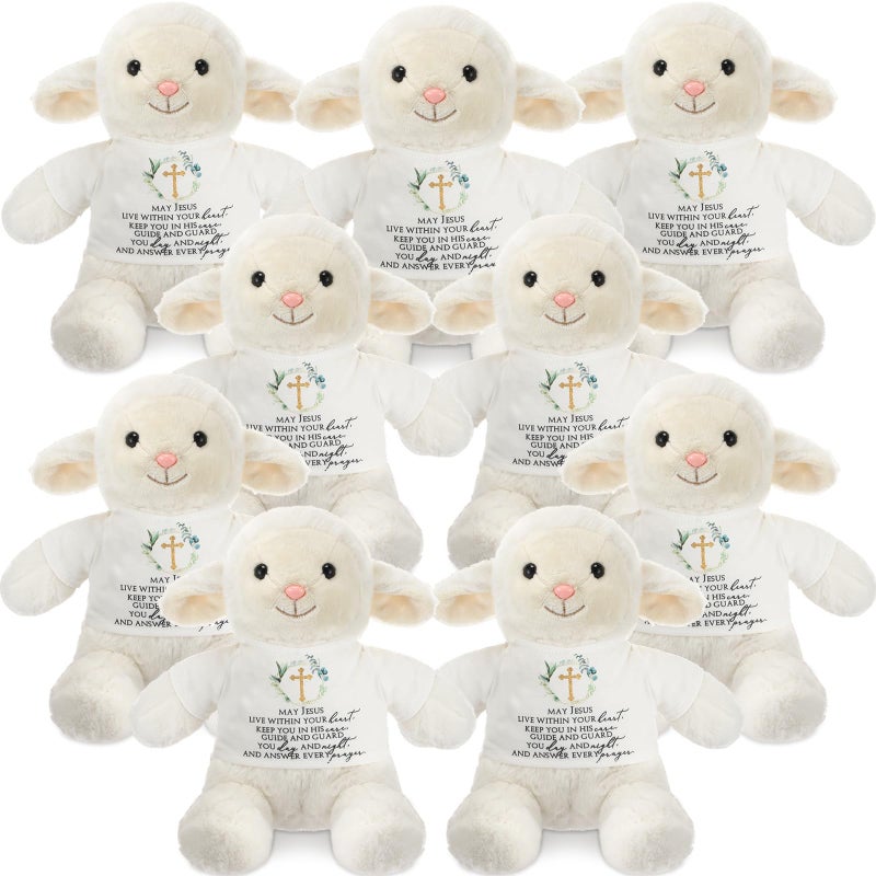 Motionchic 9 Pcs 10 Inch Jesus Plush Doll Baptism Gift Praying Stuffed Animal with Clothing Soft Lamb Stuffed Animal Christian Baby Christening Dedication Religious Church Gifts for Girl Boy - Image 3