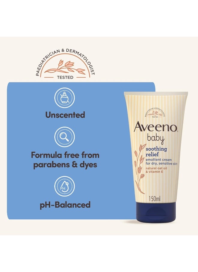Aveeno Baby Soothing Relief Emollient Cream, 150Ml  - Image 5