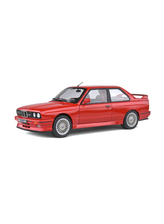 Solido BMW E30 M3 Henna Red 1986 Diecast Model Car, 1:18 Scale, Opening Front Doors, Steerable Wheels, Official BMW Collector Display Model - Image 1