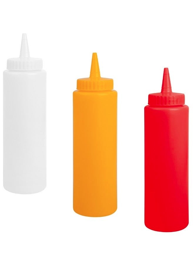 2 Pack Empty Ketchup and Mustard Bottles Made of Plastic - Refillable - Easy to Use Suitable for Kitchen, Restaurant Supplies, Catering Trucks, BBQ Sauce, Crafts 450ml .multicolor - Image 3