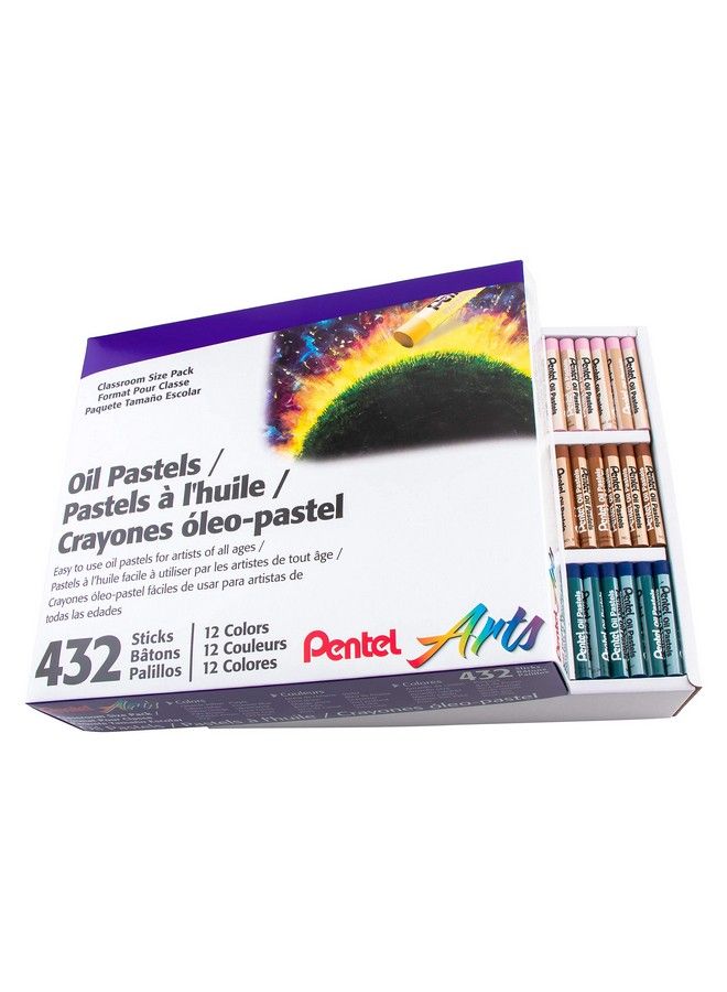 Pentel Arts Oil Pastels 432 Piece Classroom Size Pack (Phn12Cp2) - Image 1