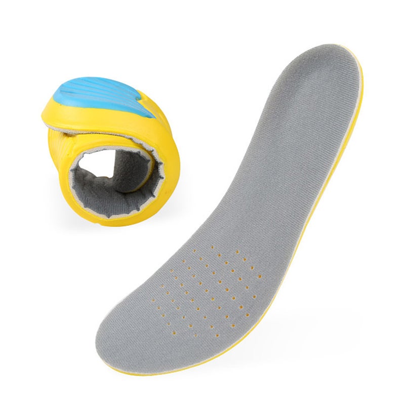 Flat Sports Insole Breathable Damping Running Can Be Cut Sweet Absorbent Shoe Pads for Women Men Sports Shoes Grey- Size L - Image 3