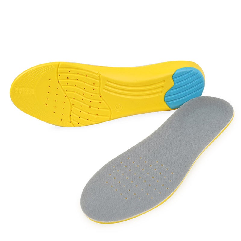 Flat Sports Insole Breathable Damping Running Can Be Cut Sweet Absorbent Shoe Pads for Women Men Sports Shoes Grey- Size L - Image 2