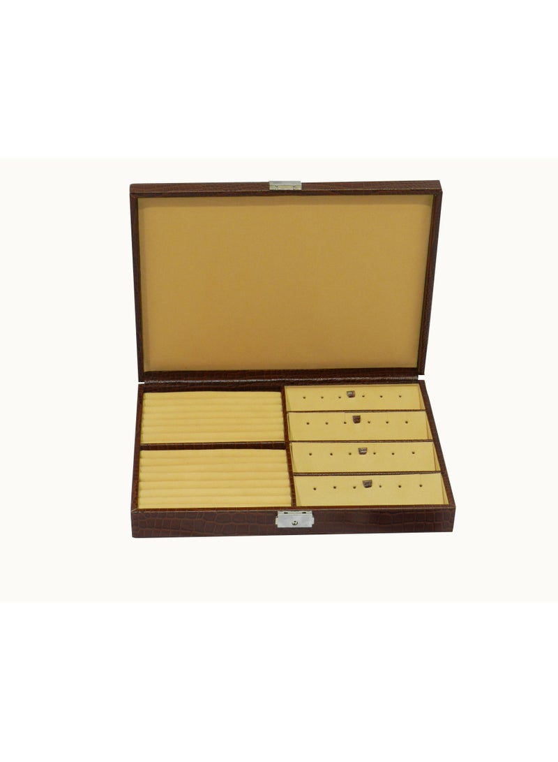 LAVERI LEATHER Laveri Genuine Leather Earring Box And Ring Organizer Storage Stud Tray Showcase Storage Case  - Image 1
