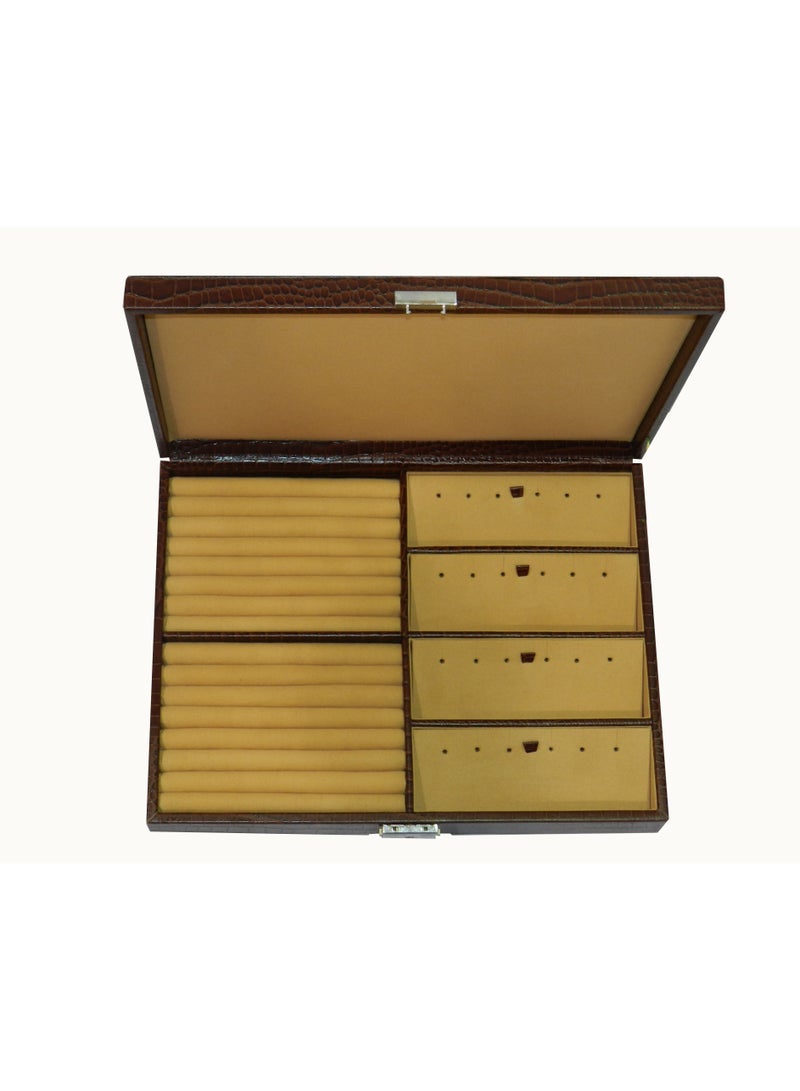 LAVERI LEATHER Laveri Genuine Leather Earring Box And Ring Organizer Storage Stud Tray Showcase Storage Case  - Image 3