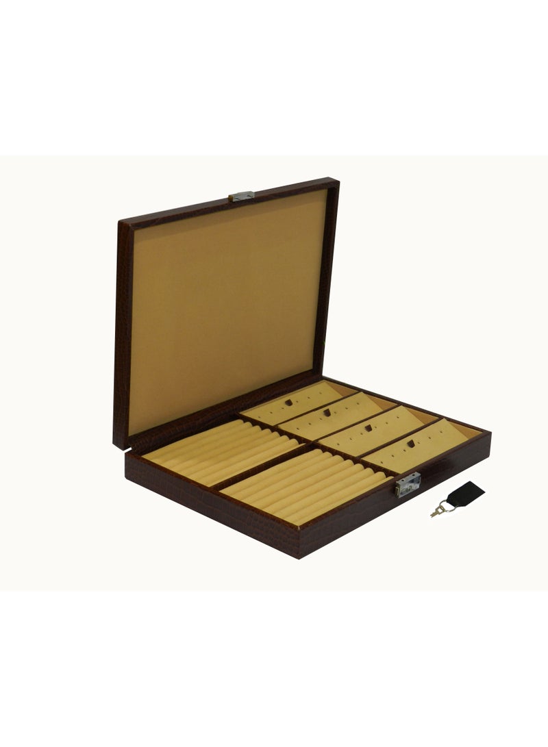 LAVERI LEATHER Laveri Genuine Leather Earring Box And Ring Organizer Storage Stud Tray Showcase Storage Case  - Image 4