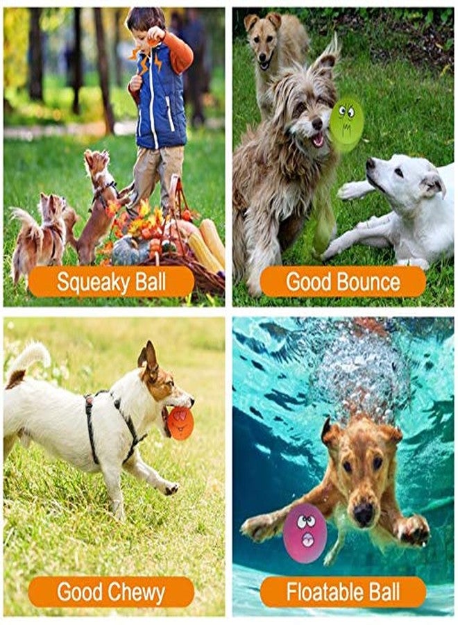 NS N-S Dog Toy,Squeaky Dog Toys Chewing Durable Teething Latex Rubber Soft Interactive Fetch Play Dog Balls with Funny Face for Puppy Small Medium Pet Dog (5PCS) - Image 3