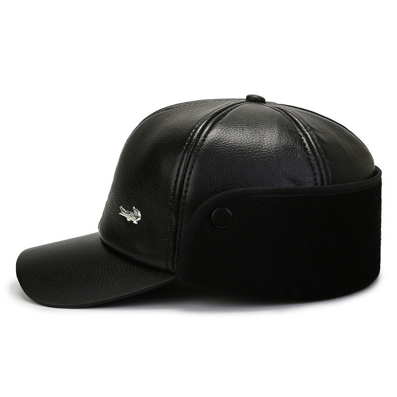 قبعات شتوية للرجال في منتصف العمر وكبار السن، قبعات جلدية، قبعات شتوية لكبار السن، جد، قبعات شتوية، قبعات دافئة، قبعات حماية الأذن للأب - Image 5