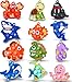 Qinline 24 Pack Easter Gifts for Kids Sea Animal Pop Fidget Toys with Gift Cards for Kids Boys Girls Bulk Kid Easter Egg Fillers Party Favors School Classroom Prizes Exchange Goodie Bags Stuffers - Image 2