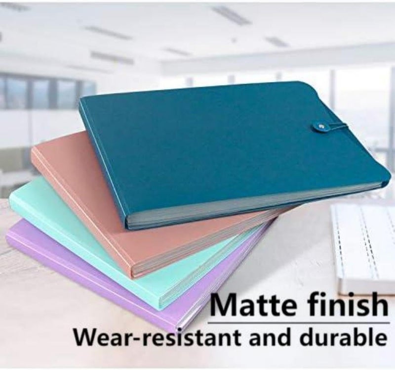 Eitonbu Vertical Expanding Accordion Folder with 7 Pockets Paperwork Organizer Document Wallet Briefcase Business File Organizer Bag A4 Letter Size Elastic Rope Closure Light Blue - Image 3