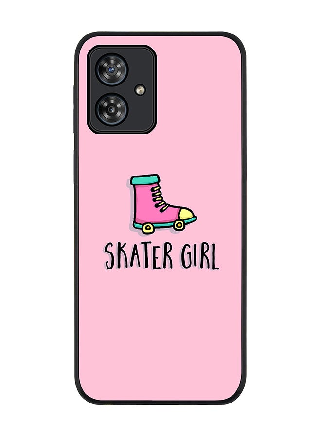 Stylizedd Rugged Black edge case for Motorola Moto G54 / Motorola Moto G54 Power / Motorola Moto G64 5G, Slim fit Flexible Anti Drop Thin Cover - Skater Girl - Image 1