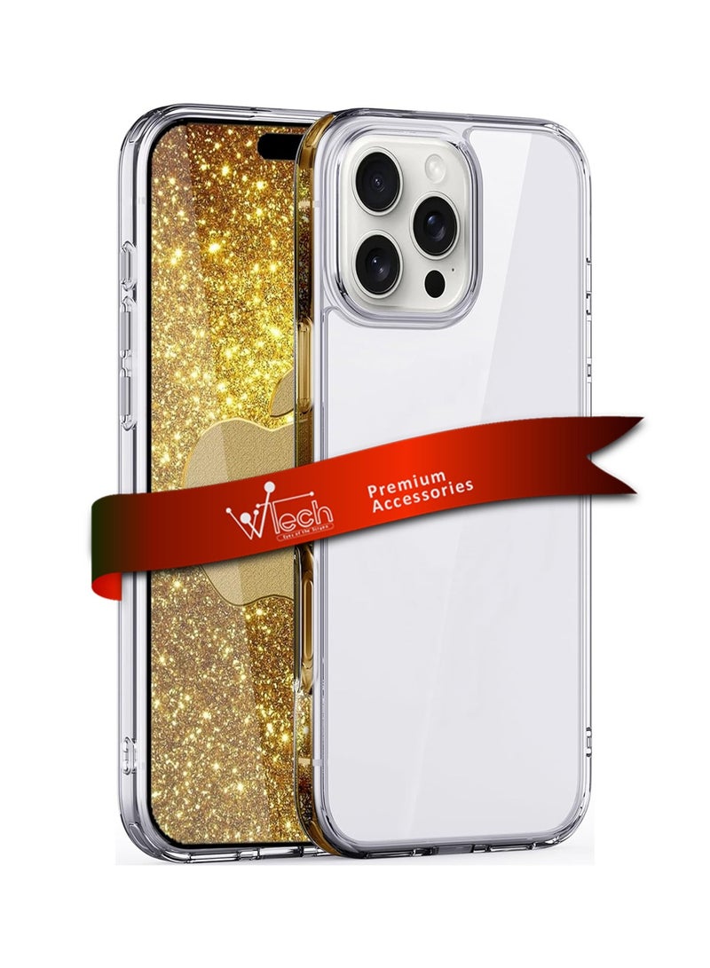 Wtech Apple iPhone 16 Pro 2024 Premium TPU Soft Corners with Hard PC Case Cover - Clear - Image 1