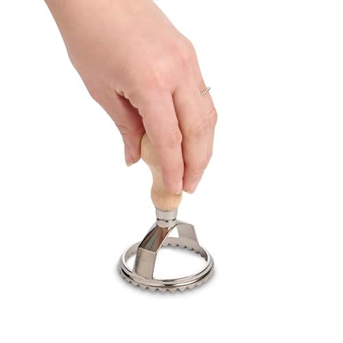 Fante's Fantes Ravioli Maker Stamp Set, Round Stamp with Wooden Handle and Fluted Edge, 2.5-Inch, The Italian Market Original since 1906 - Image 5