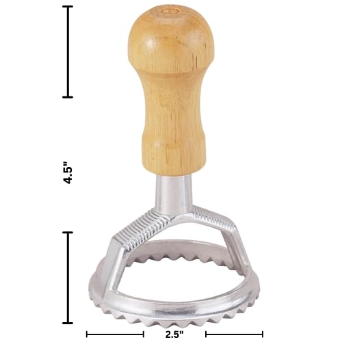 Fante's Fantes Ravioli Maker Stamp Set, Round Stamp with Wooden Handle and Fluted Edge, 2.5-Inch, The Italian Market Original since 1906 - Image 3