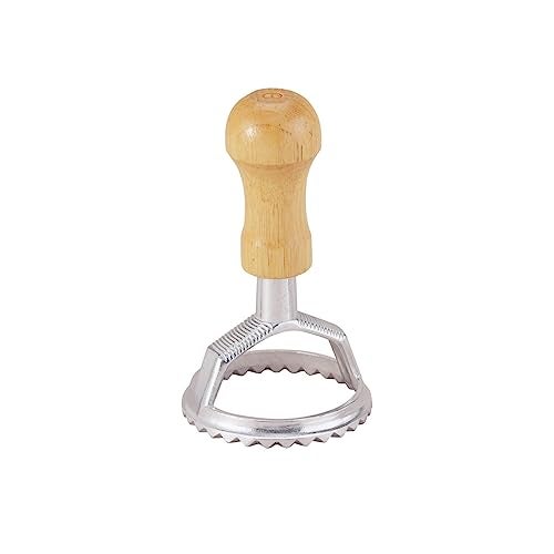 Fante's Fantes Ravioli Maker Stamp Set, Round Stamp with Wooden Handle and Fluted Edge, 2.5-Inch, The Italian Market Original since 1906 - Image 1