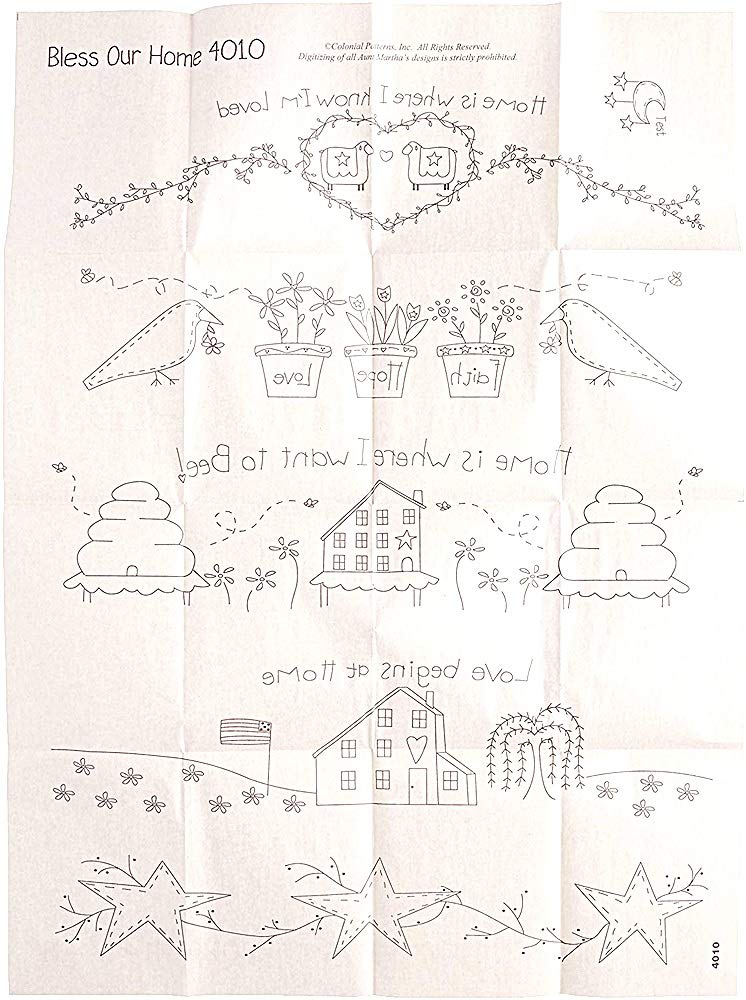 Aunt Martha's Hot Iron Embroidery Transfers 4010 Bless Our Home - Image 2