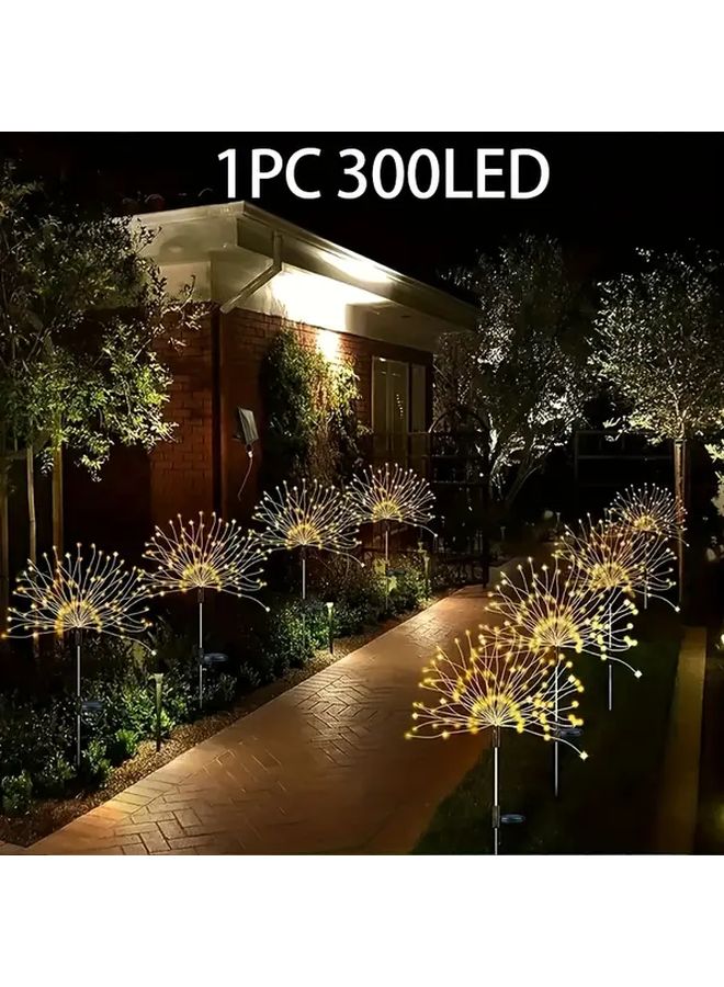 300 مصباح شمسي خارجي من LED بألوان الألعاب النارية، أبيض دافئ، 8 أوضاع لحديقة الفناء - Image 1