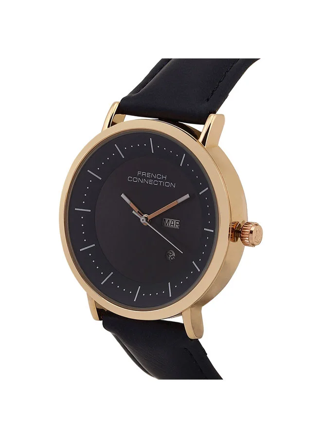 French Connection 42mm Men's Quartz Watch with Black Dial