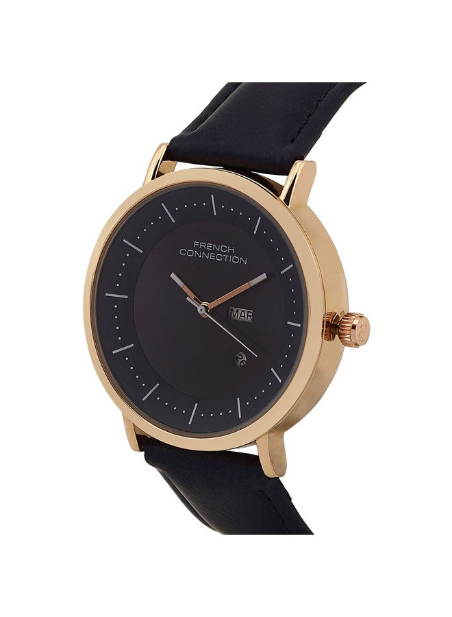 French Connection 42mm Men's Quartz Watch with Black Dial - Image 2