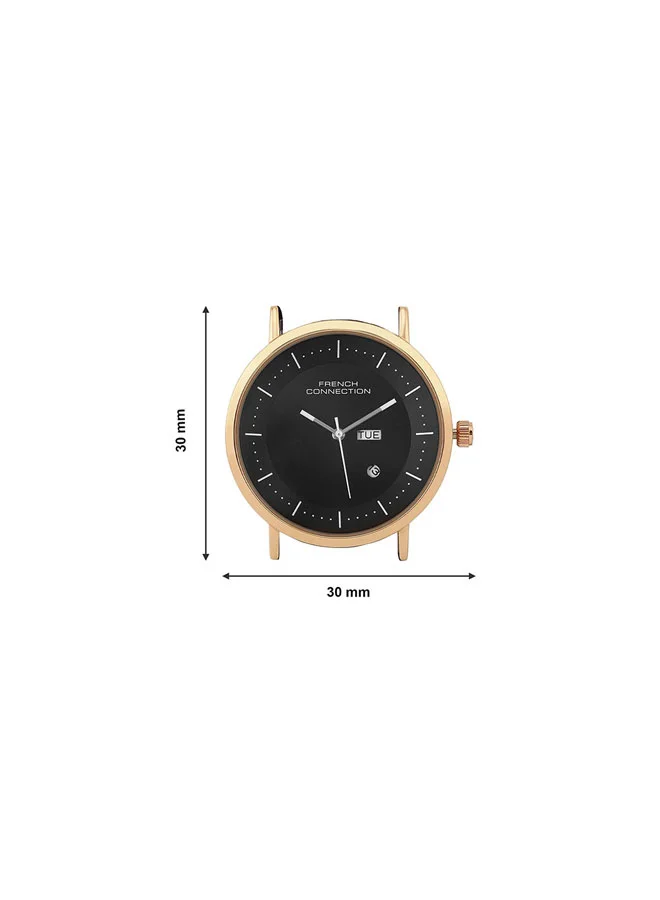 French Connection 42mm Men's Quartz Watch with Black Dial
